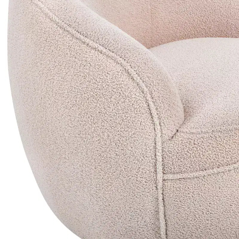Poltrona a botte girevole in finto montone beige/blu/corallo/giallo, 1 posto