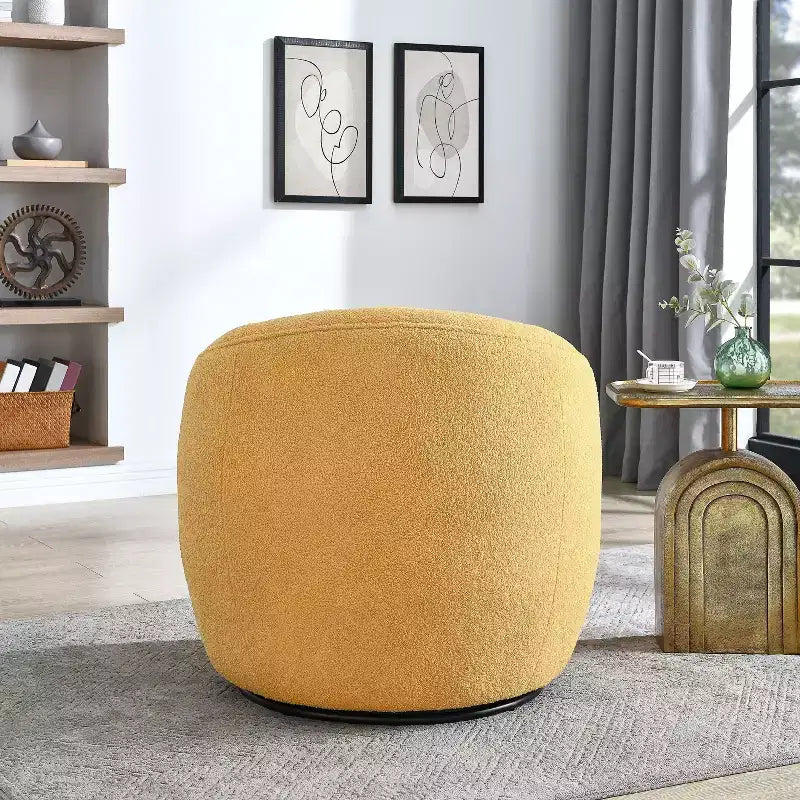Poltrona a botte girevole in finto montone beige/blu/corallo/giallo, 1 posto