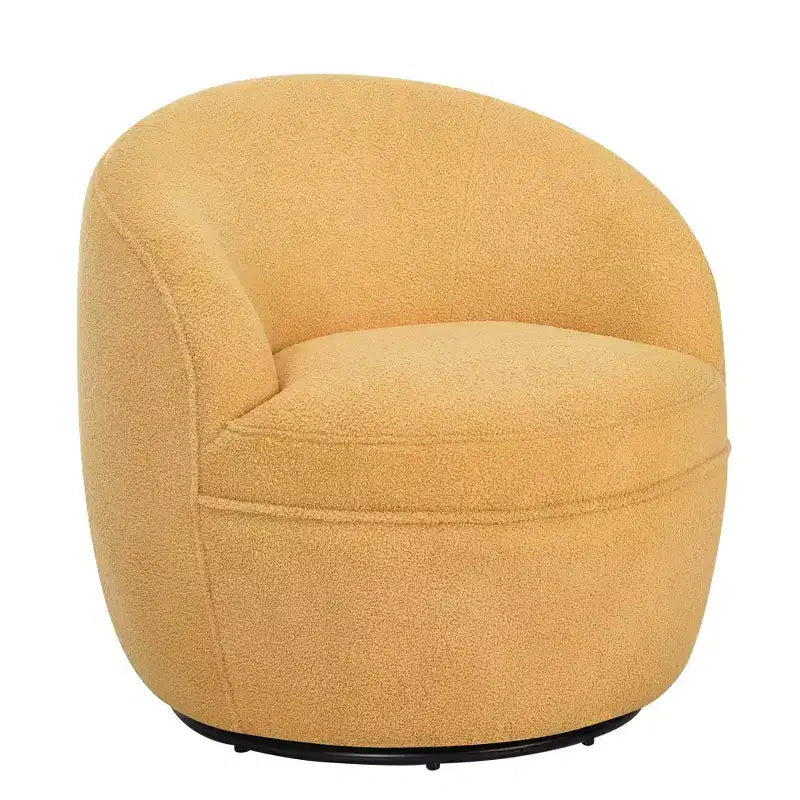 Poltrona a botte girevole in finto montone beige/blu/corallo/giallo, 1 posto