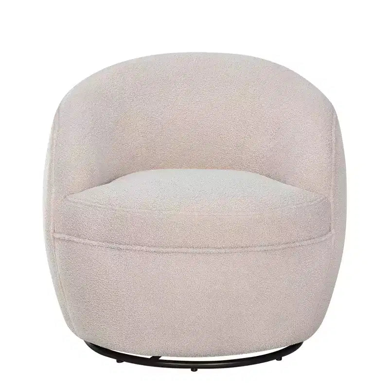 Poltrona a botte girevole in finto montone beige/blu/corallo/giallo, 1 posto
