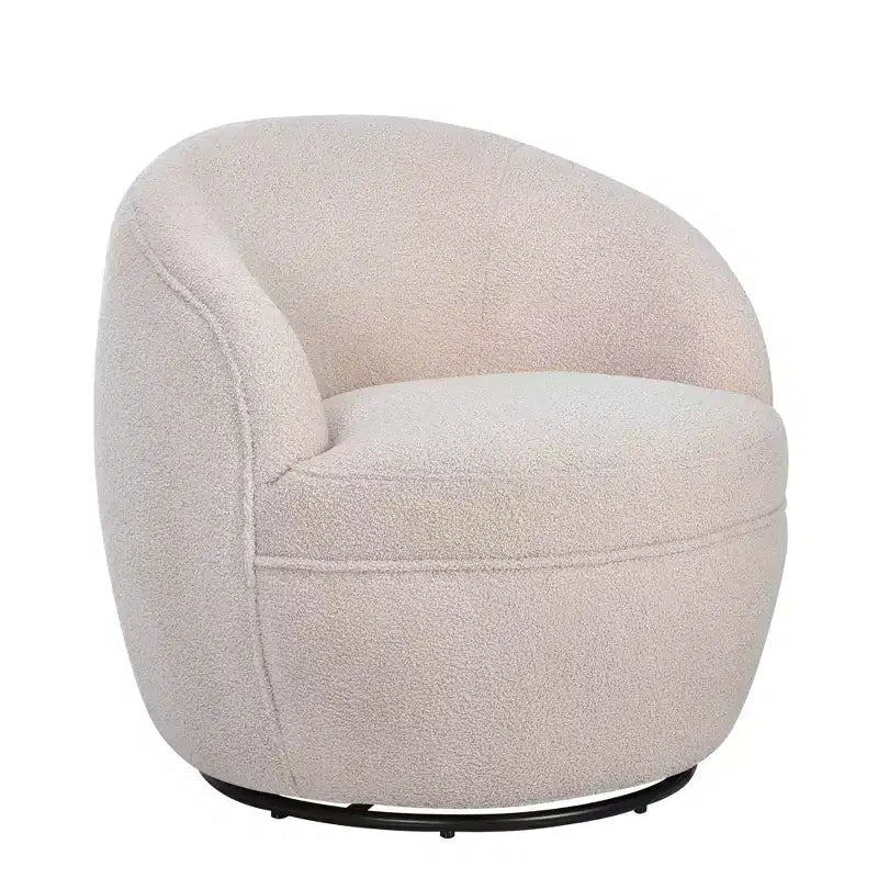 Poltrona a botte girevole in finto montone beige/blu/corallo/giallo, 1 posto