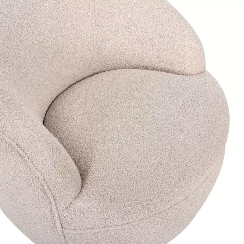 Poltrona a botte girevole in finto montone beige/blu/corallo/giallo, 1 posto