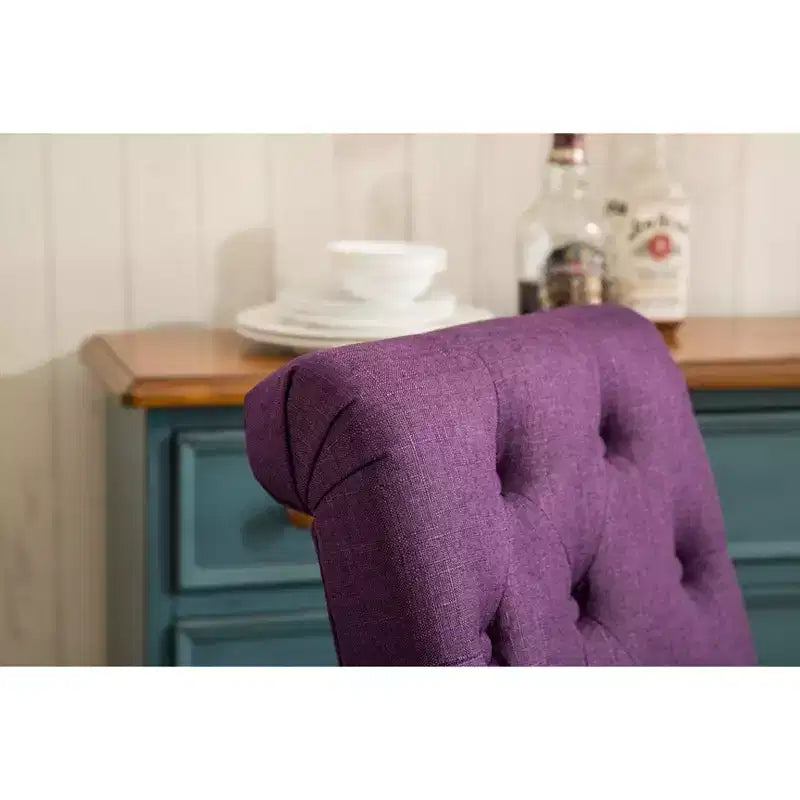 Purple Tufted High-Back Parsons Dining Chair, Set of 2