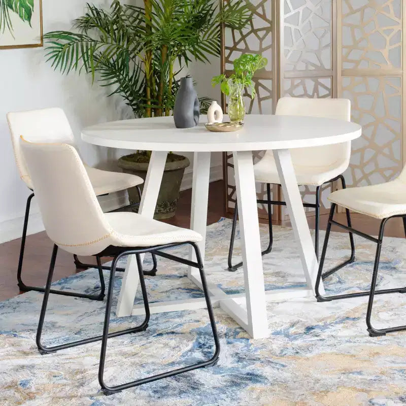 Round Dining Set, Brown/Gray/White, Seats 4, 5-Piece