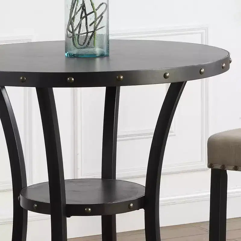 Round Bar Table, Black/Gray, Seats 2