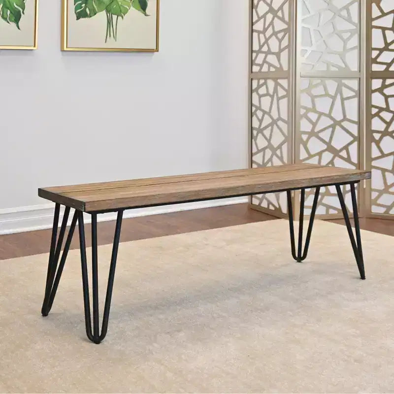 Rich Black Hairpin Dining Set, 6-Piece