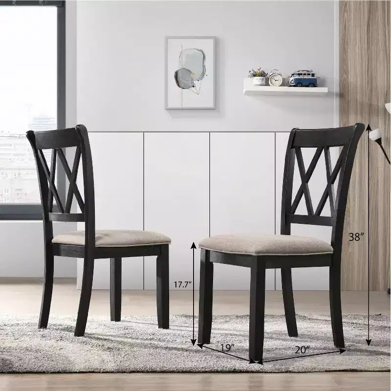 Rich Black Hairpin Dining Set, 6-Piece