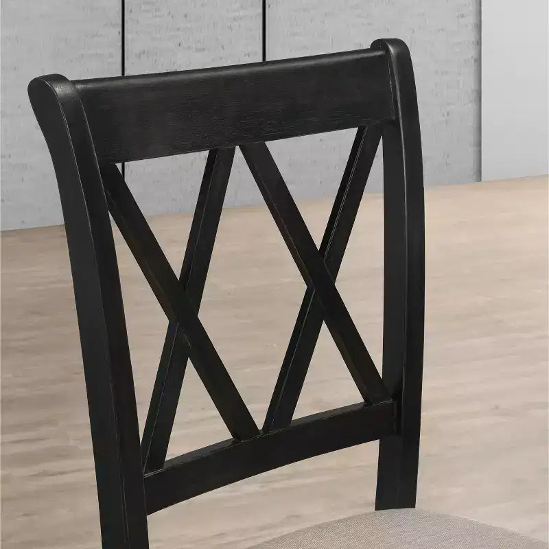Rich Black Hairpin Dining Set, 6-Piece
