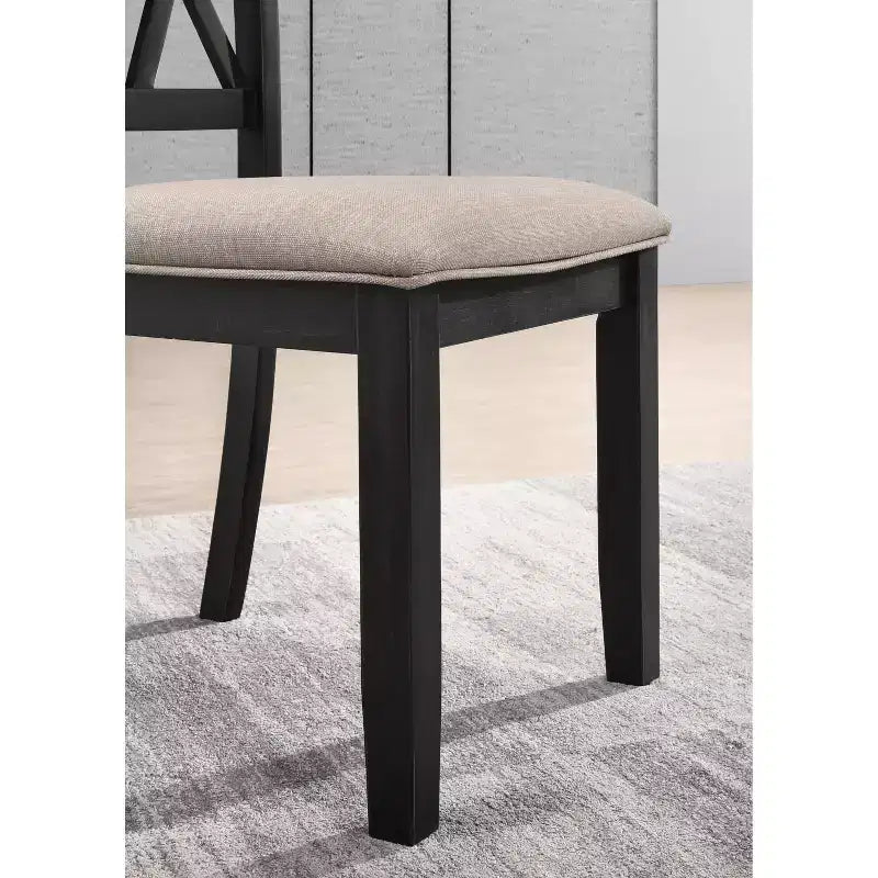 Rich Black Hairpin Dining Set, 6-Piece