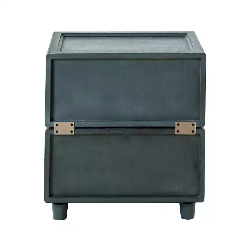 Tavolino finale a 2 cassetti | Nero / Blu / Noce | Design modulare | Singolo