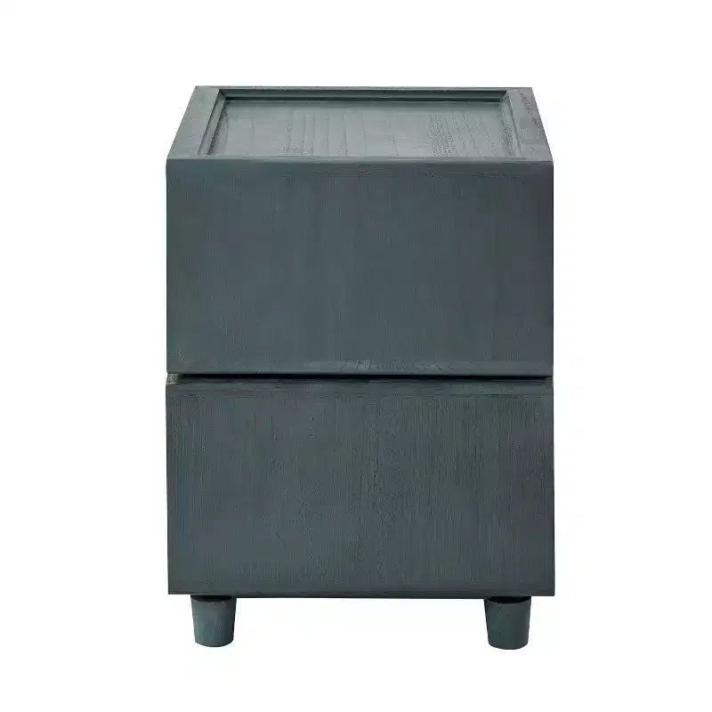 Tavolino finale a 2 cassetti | Nero / Blu / Noce | Design modulare | Singolo