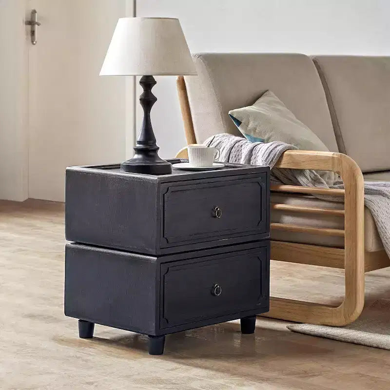 2-Drawer End Table | Black / Blue / Walnut | Modular Design | Single