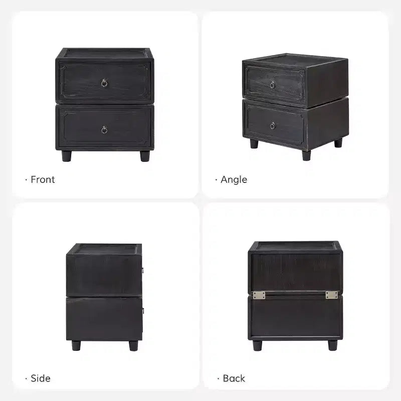 2-Drawer End Table | Black / Blue / Walnut | Modular Design | Single