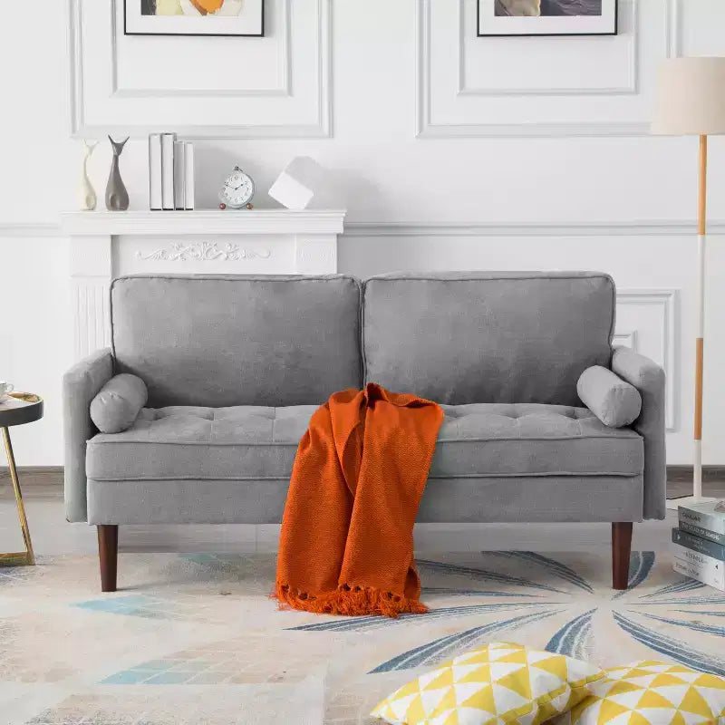 65" Loveseat Sofa, Beige / Gray / Light Gray / White, Seats 2