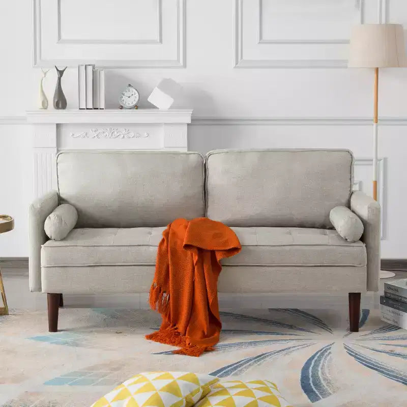 65" Loveseat Sofa, Beige / Gray / Light Gray / White, Seats 2