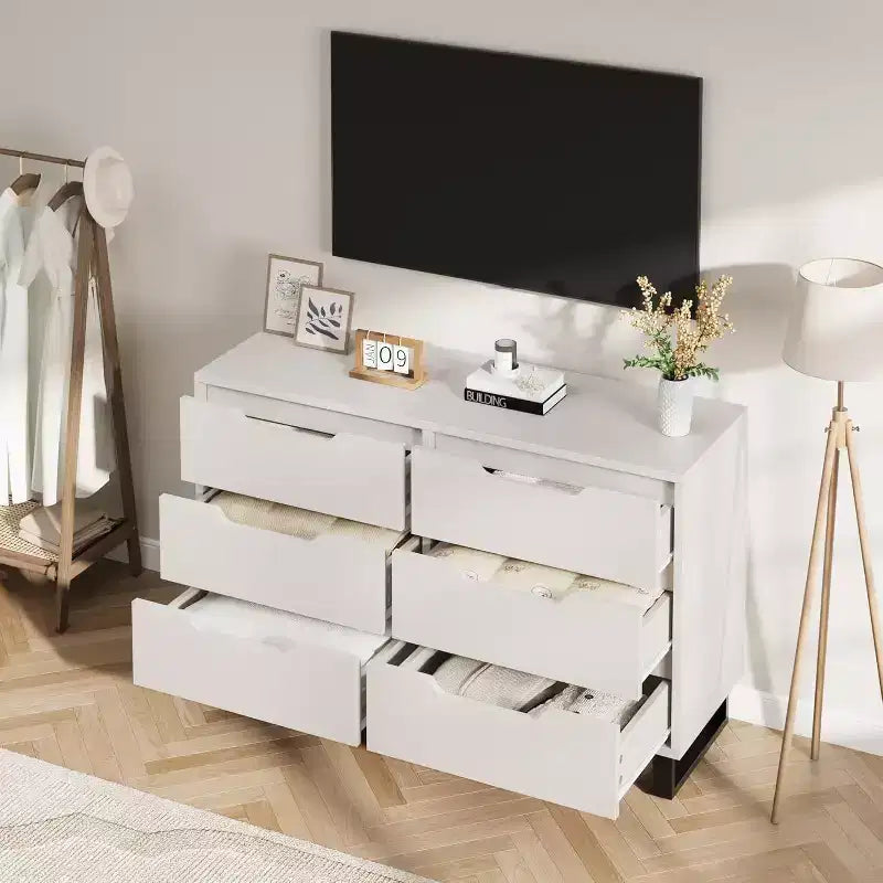 Grey / White Vertical Drawer Cabinet, 4 or 6 Drawers, for 1 Person