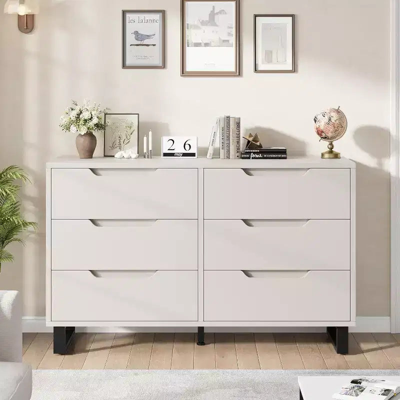 Grey / White Vertical Drawer Cabinet, 4 or 6 Drawers, for 1 Person