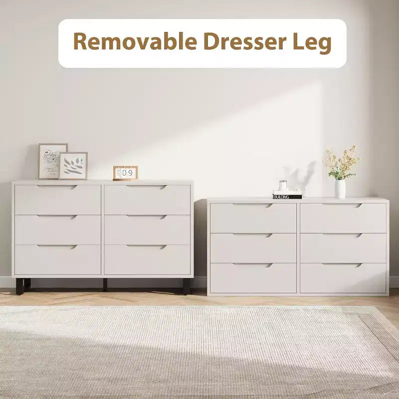 Grey / White Vertical Drawer Cabinet, 4 or 6 Drawers, for 1 Person