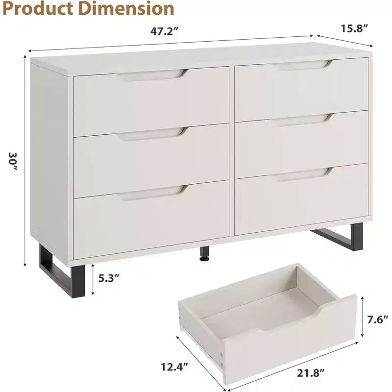 Grey / White Vertical Drawer Cabinet, 4 or 6 Drawers, for 1 Person