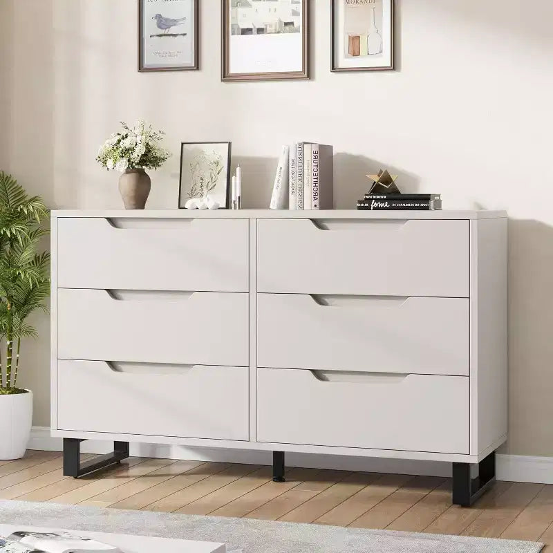 Grey / White Vertical Drawer Cabinet, 4 or 6 Drawers, for 1 Person