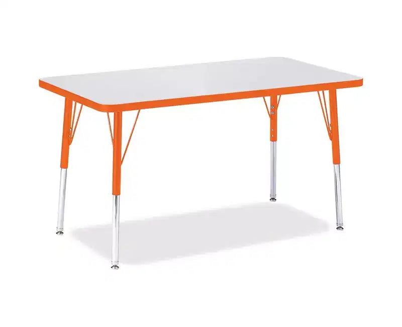 Tavolo Attività Rettangolare Arancione, Altezza Adulti, 1 Posto, 24" x 36"
