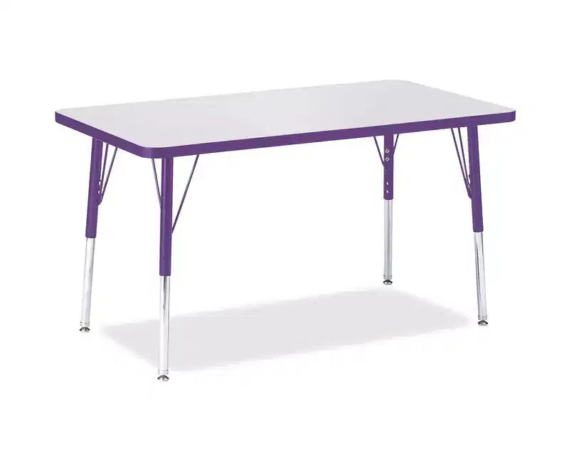 Tavolo attività rettangolare viola, 61 x 91 cm, altezza adulto, 1 posto