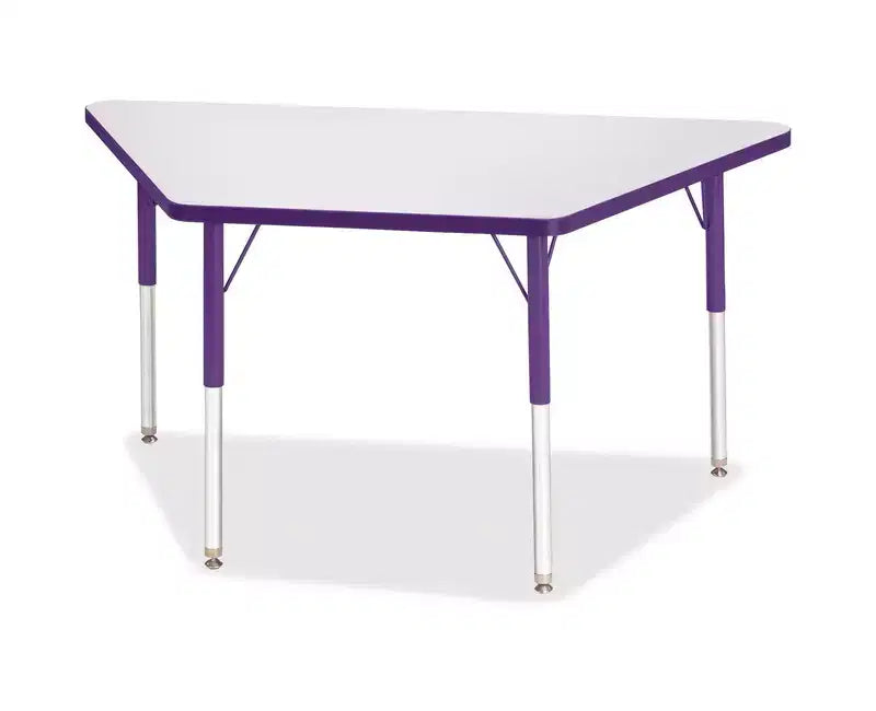 Tavolo attività trapezoidale grigio e viola, per adulti, 1 persona