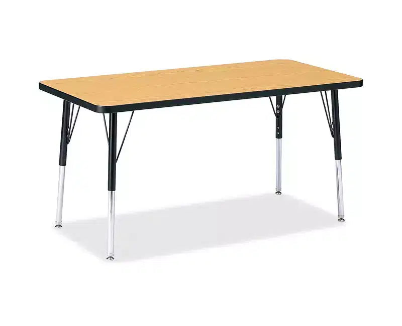 Tavolo Attività Rettangolare Nero 24x48, Altezza Adulto, 1 Persona