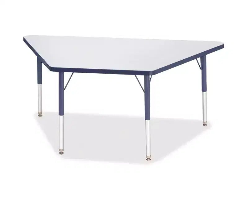 Tavolo Attività Trapezoidale Blu, Piano in Plastica, per 1-6 Bambini