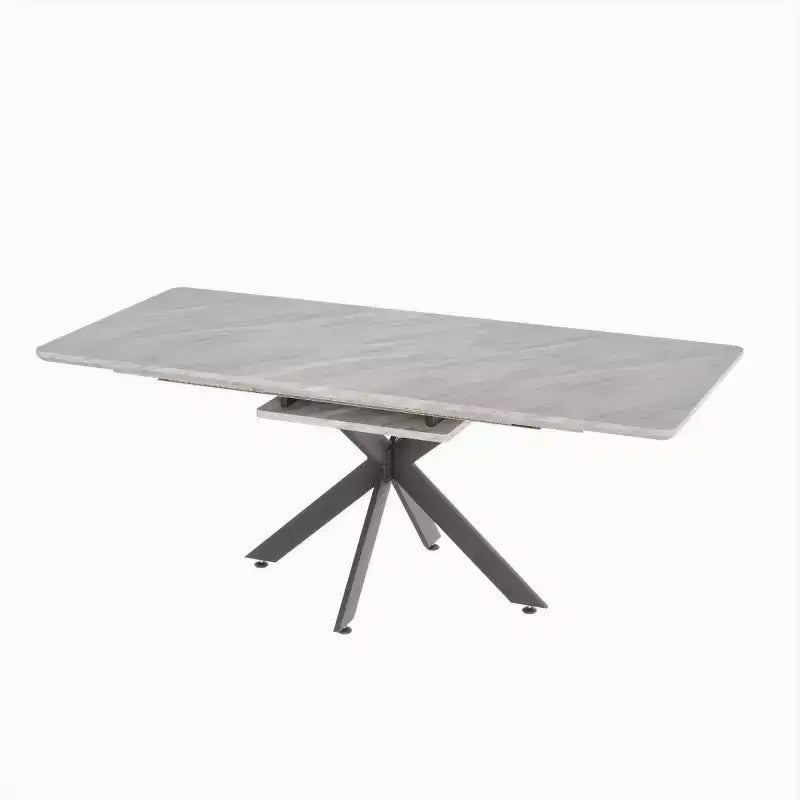 Black / Gray Rectangular Extendable Dining Table, Seats 6–10