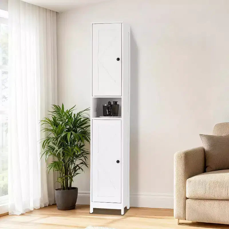 Mobile Alto da Bagno, Grigio/Bianco, Montaggio a 1 Persona