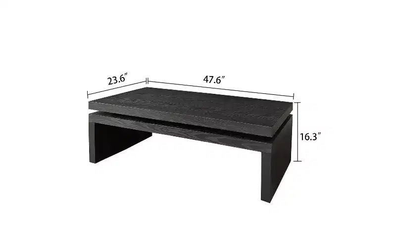 Tavolino Rettangolare Nero / Naturale / Naturale e Nero per 1