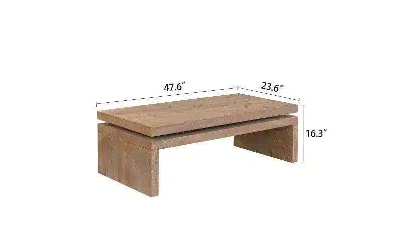 Tavolino Rettangolare Nero / Naturale / Naturale e Nero per 1