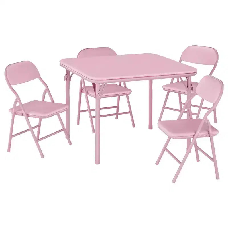 5 Piece Set Folding Table and Chairs Set, Boys and Girls Activity Table and Chairs Set for Dining Room, Daycare, Classrooms