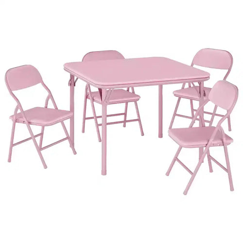 5 Piece Set Folding Table and Chairs Set, Boys and Girls Activity Table and Chairs Set for Dining Room, Daycare, Classrooms