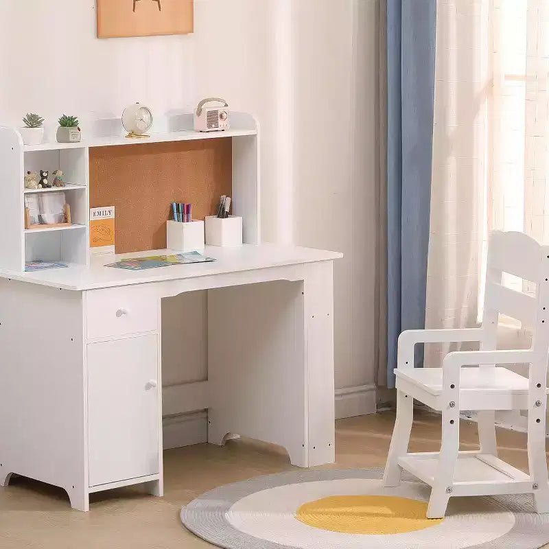 Scrivania e sedia da studio per bambini, colore rosa/bianco, 1 bambino, età 3-8 anni