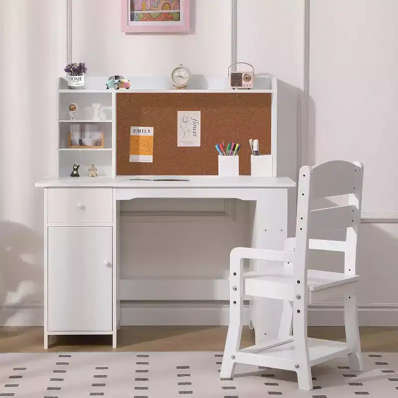 Scrivania e sedia da studio per bambini, colore rosa/bianco, 1 bambino, età 3-8 anni
