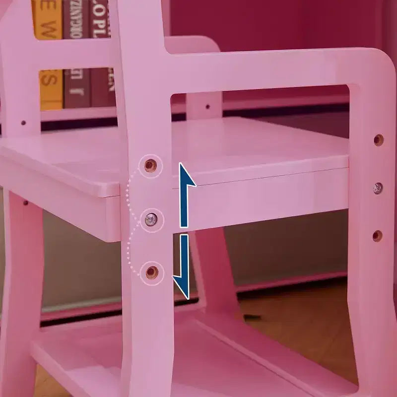 Scrivania e sedia da studio per bambini, colore rosa/bianco, 1 bambino, età 3-8 anni