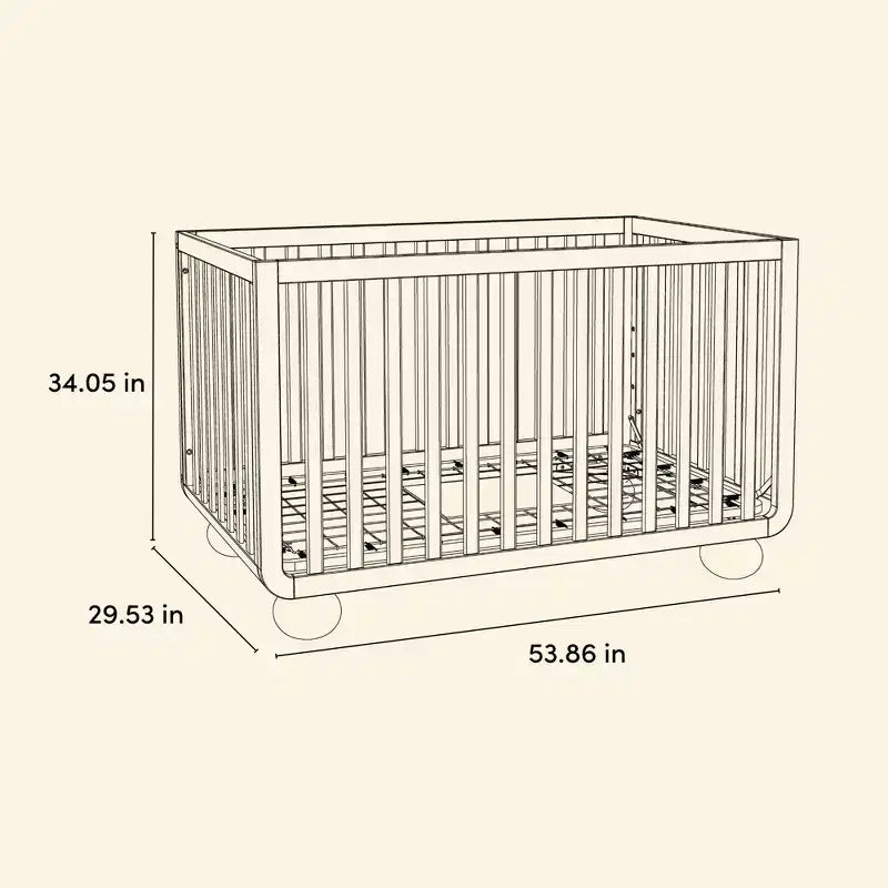 Driftwood / Frosted Oat / Hazelnut 5-in-1 Convertible Crib with Toddler Guardrail – 1 Child