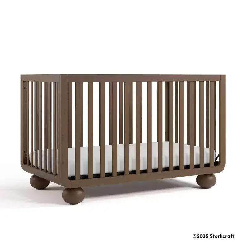Driftwood / Frosted Oat / Hazelnut 5-in-1 Convertible Crib with Toddler Guardrail – 1 Child