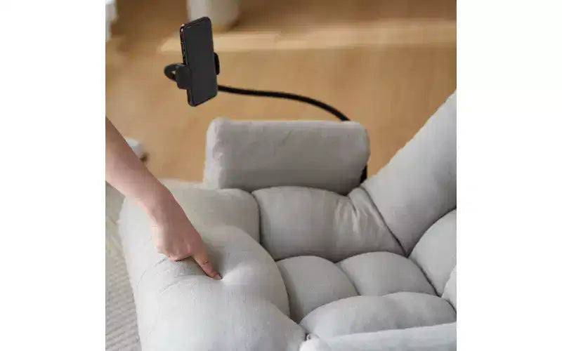 Sedia lounge pieghevole da pavimento beige/verde/grigio/giallo, girevole, 5 posizioni, 1 persona