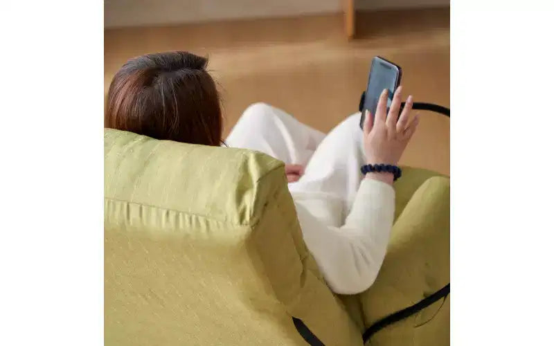 Sedia lounge pieghevole da pavimento beige/verde/grigio/giallo, girevole, 5 posizioni, 1 persona