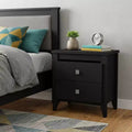 Black Wood Two-Drawer Nightstand, 1-Piece