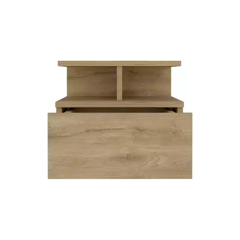 HomeRoots 12 Beige Wood One Drawer Floating Nightstand