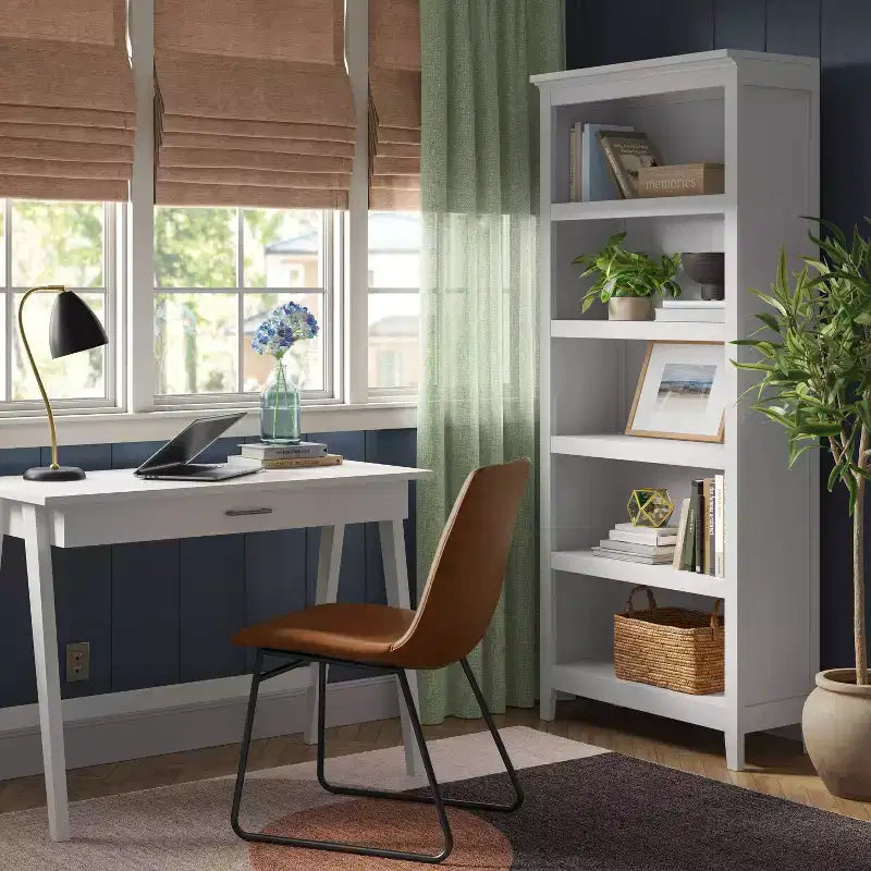 Libreria a 5 ripiani da 72" – Bianca / Nera / Marrone Espresso / Rustica / Marrone Noce | Ripiani aperti | Montaggio da 1 persona