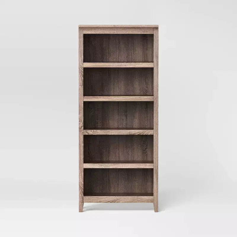 Libreria a 5 ripiani da 72" – Bianca / Nera / Marrone Espresso / Rustica / Marrone Noce | Ripiani aperti | Montaggio da 1 persona