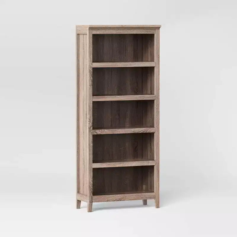 Libreria a 5 ripiani da 72" – Bianca / Nera / Marrone Espresso / Rustica / Marrone Noce | Ripiani aperti | Montaggio da 1 persona