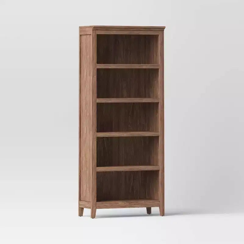 Libreria a 5 ripiani da 72" – Bianca / Nera / Marrone Espresso / Rustica / Marrone Noce | Ripiani aperti | Montaggio da 1 persona