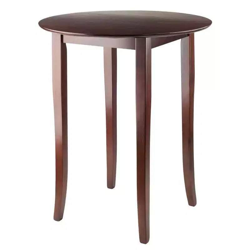 Antique Walnut Round Counter Height Pub Table Set, 5-Piece, Seats 4