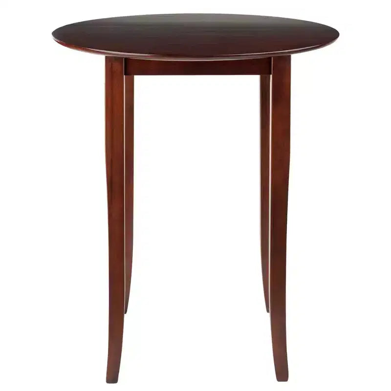 Antique Walnut Round Counter Height Pub Table Set, 5-Piece, Seats 4